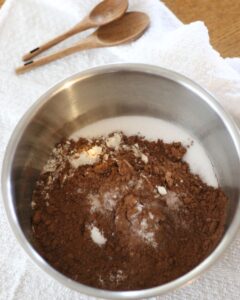 dry ingredients in mixing bowl
