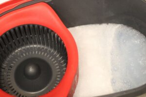 non-toxic homemade floor cleaner in mop bucket