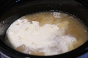 cream added to crockpot pepperjack potato soup