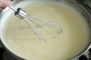 cream filling ingredients in a saucepan