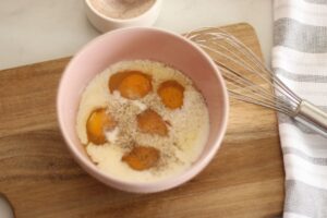 ingredients for egg mixture in a bowl