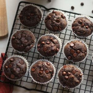 grain free zucchini muffins on a cooling rack