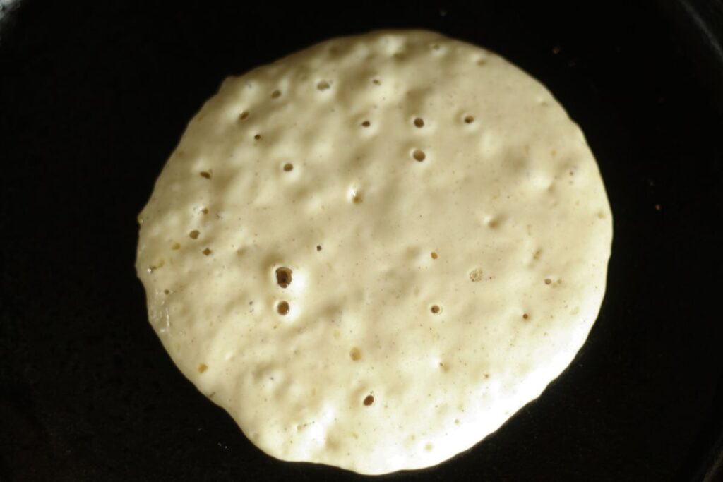 bubbles forming in pancake