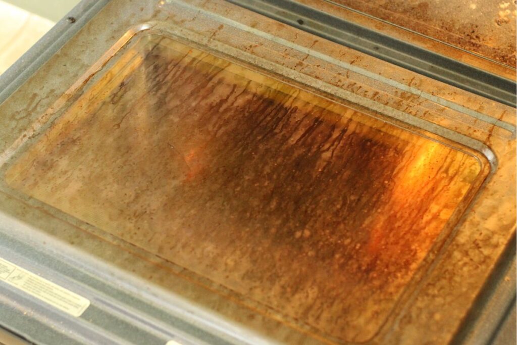 dirty oven door