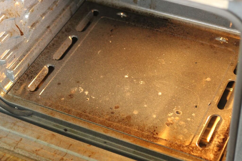 dirty oven floor